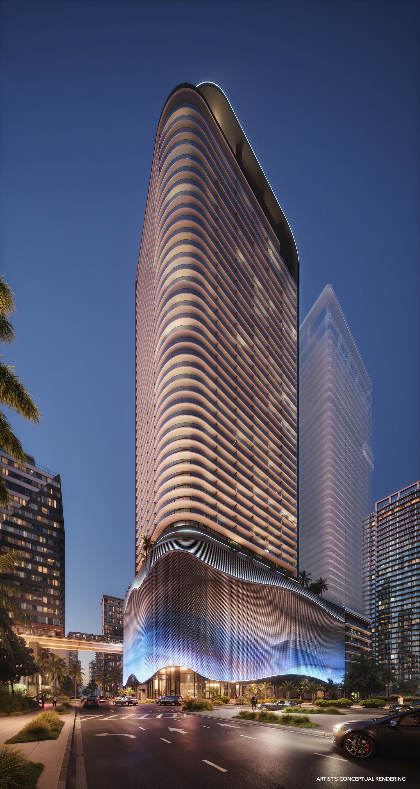 The Standard Residence Brickell Miami evening view