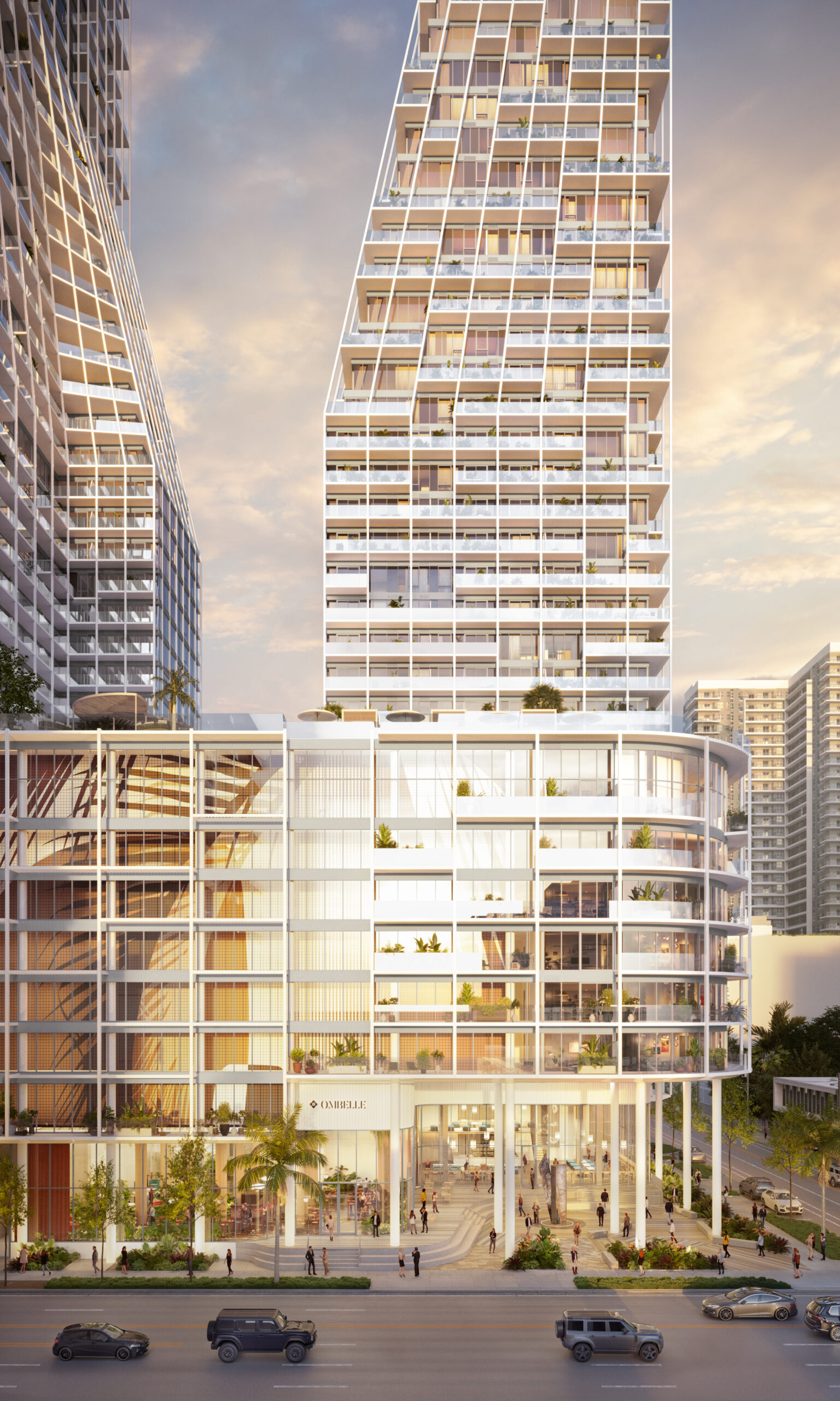 Rendering of the Ombelle towers from the street
