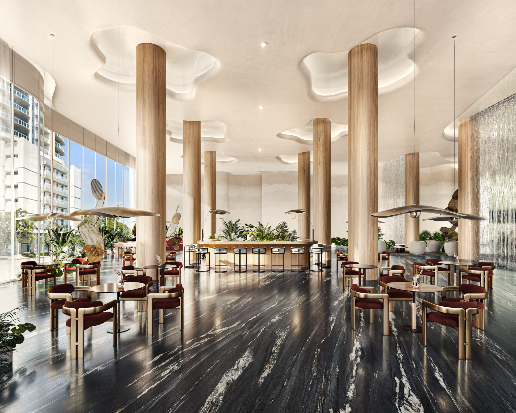 Rendering of the lobby café
