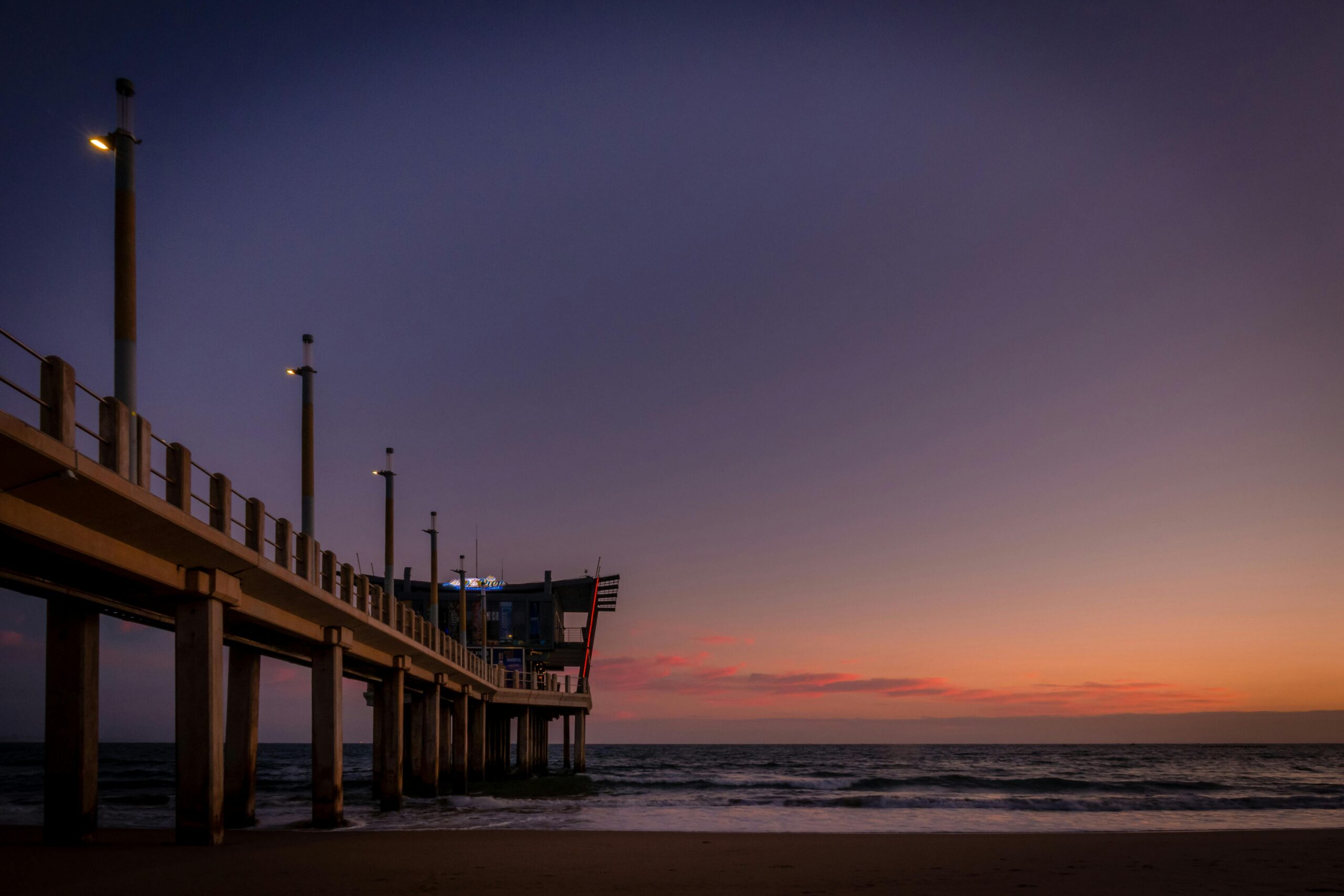 Pompano Beach pier at sunset