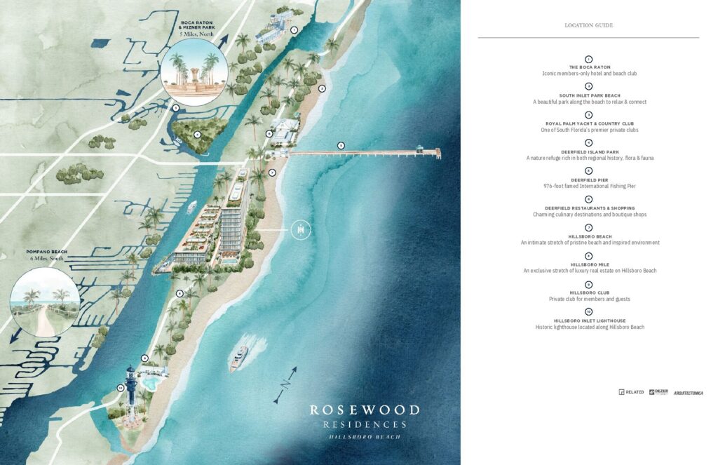 Rosewood Residences Hillsboro Beach location map