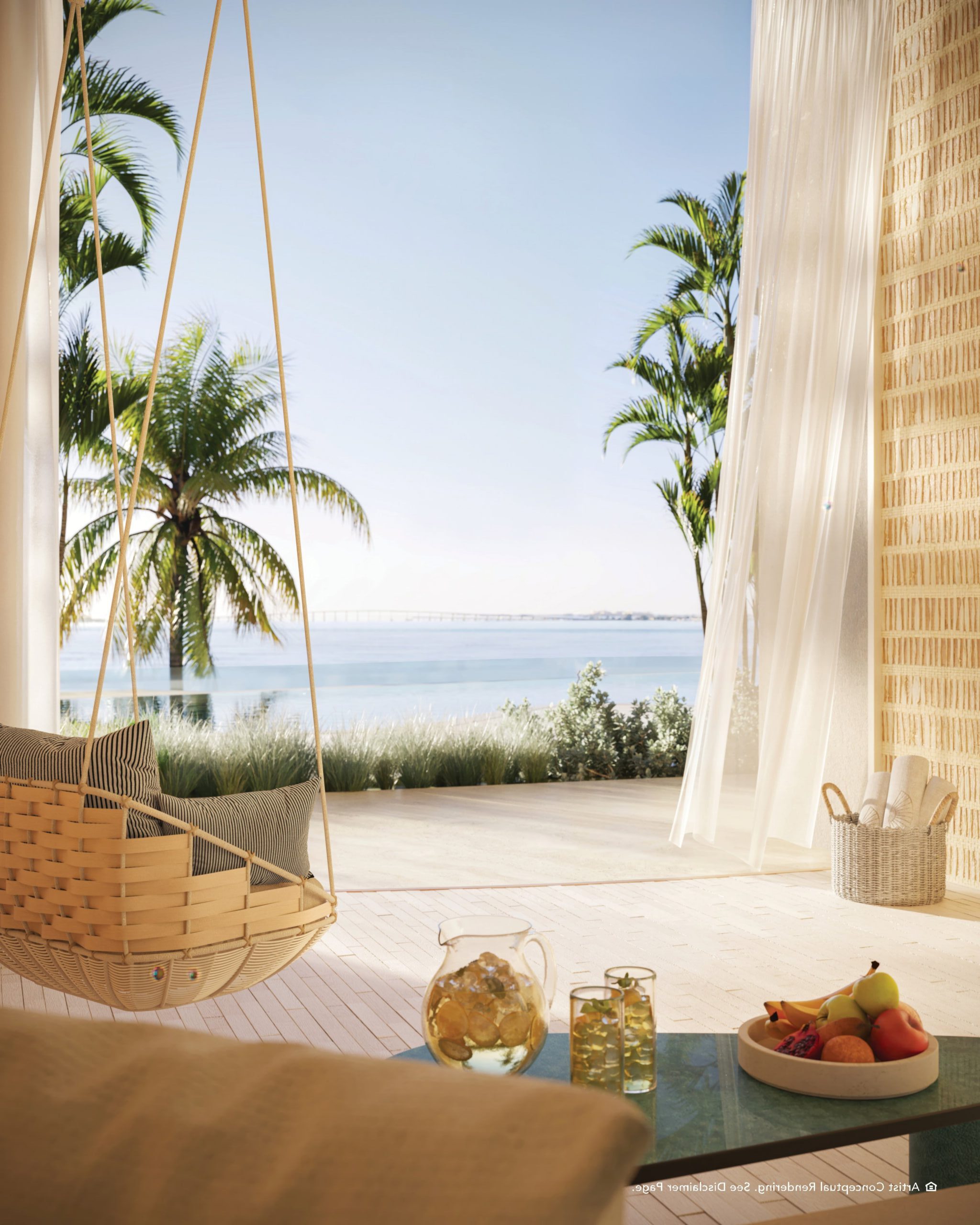 Ocean cabana at The Residences at Mandarin Oriental, Miami on Brickell Key