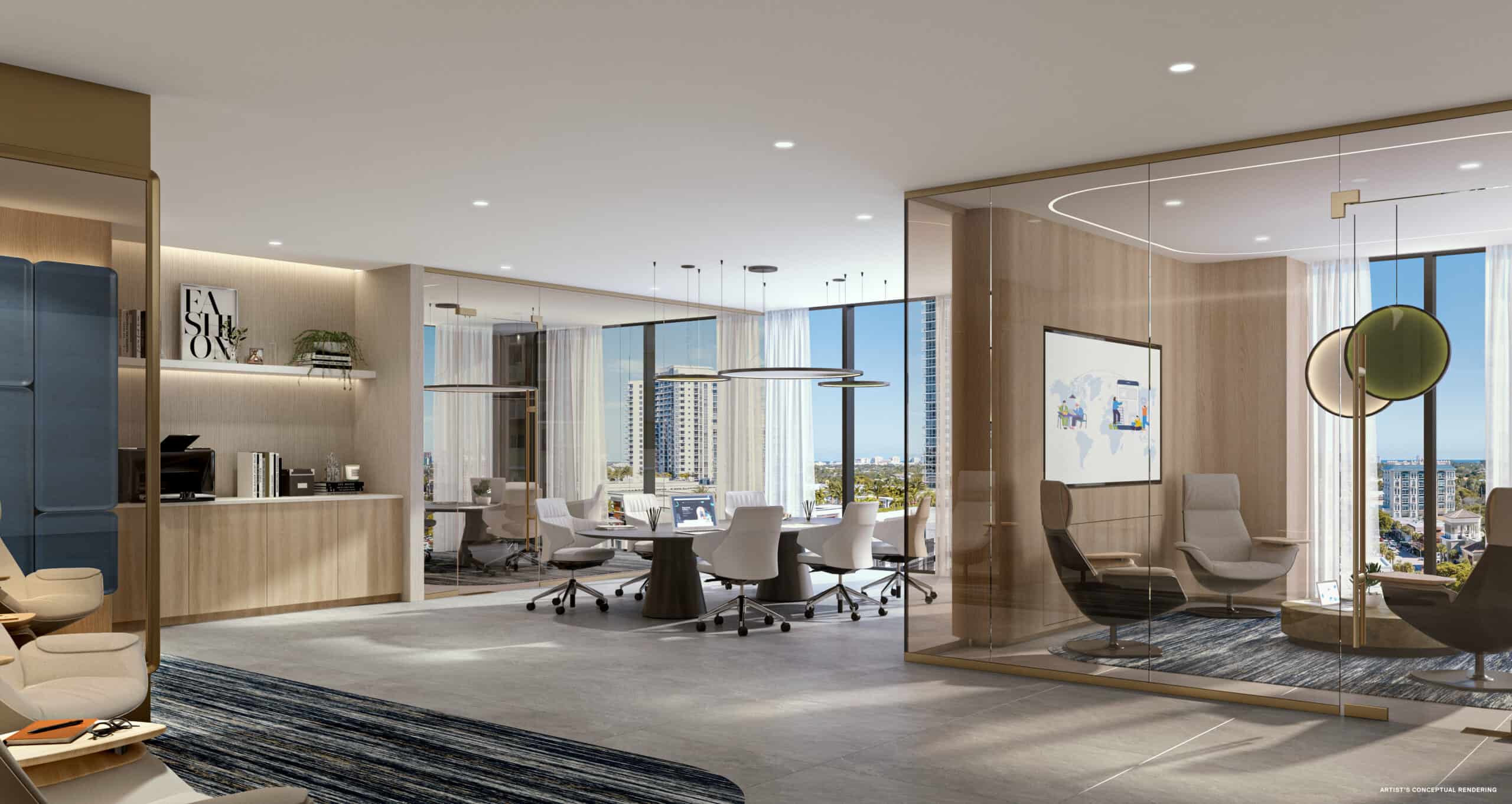 Executive lounge and private conference rooms at Andare Residences