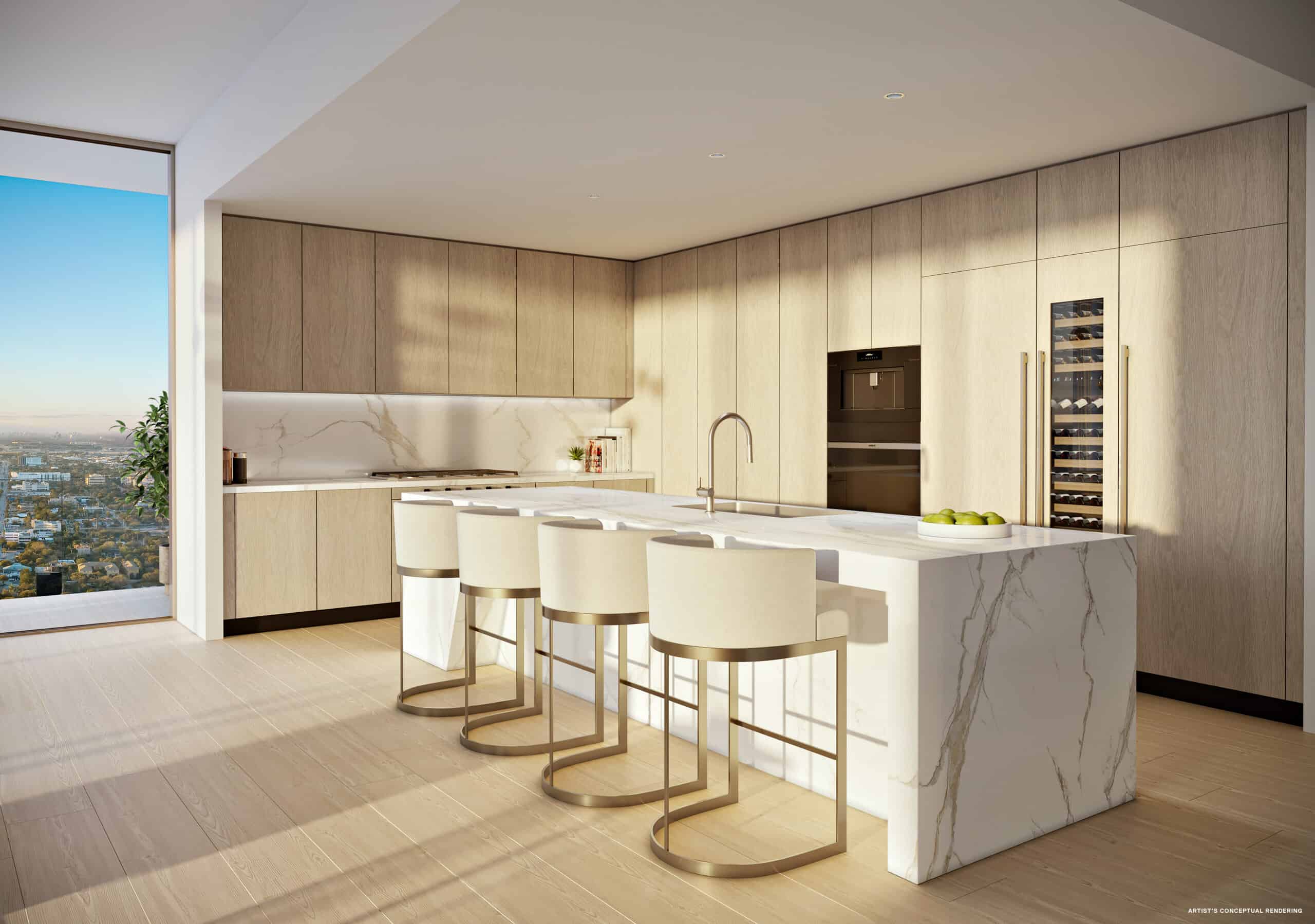 Italian kitchen with Pininfarina-designed cabinetry at Andare Residences